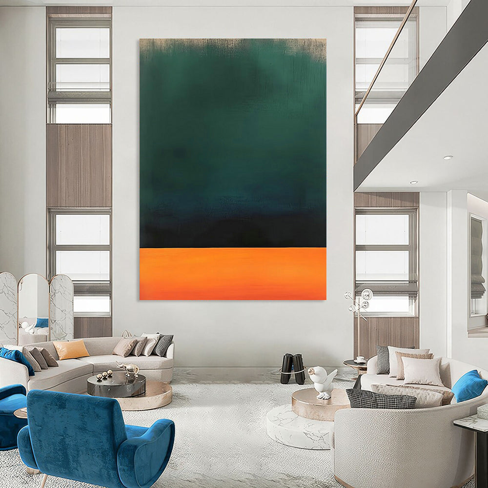 Green - Orange Gradient Art for Nature - Inspired Café & Modern Home DLZ2099