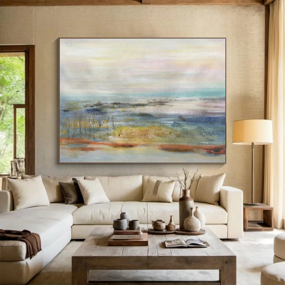 Soft - Color Abstract Seascape for Coastal Home Relaxation Zones DLZ2684