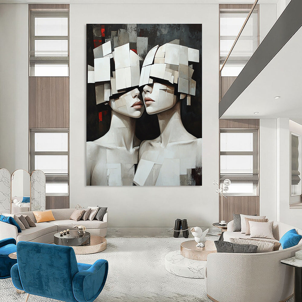 Cubist Figures Thought - Provoking Art for Modern Art Museum & Creative Home Studio STSC1455