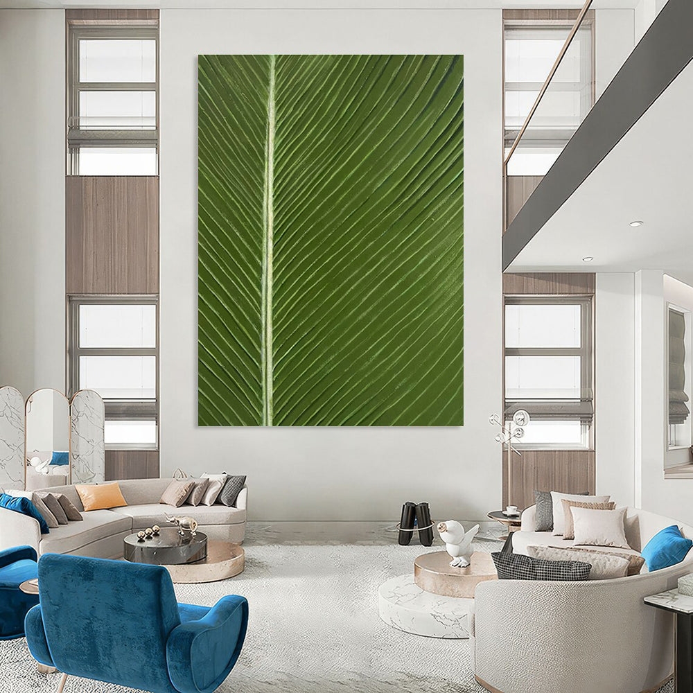 Green Leaf Veins Realistic Art for Garden House & Yoga Studio DLZ0585