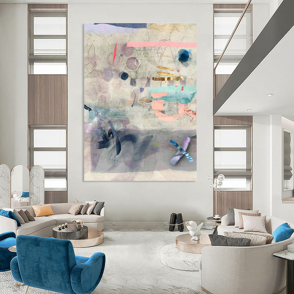 Soft - Color Collage Art for Bohemian Home Reading Nooks DLZ0160