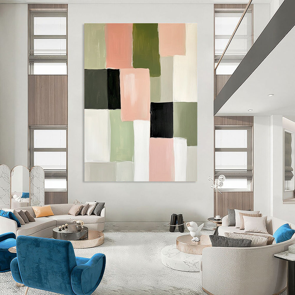 Pastel Color Block Abstract for Minimalist Nursery & Scandinavian - Style Home Office STSC448