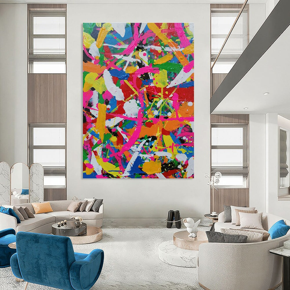 Colorful Splatter Painting for Kids’ Playroom & Trendy Bar DLZ1284