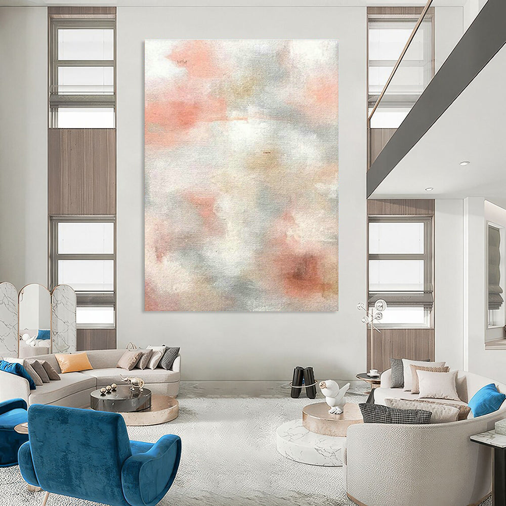 Pink - Gray Abstract Art for Feminine - Themed Beauty Salon Waiting Areas DLZ0004