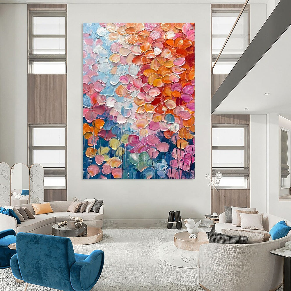 Pastel Flower Field Art for Wedding Venue & Spa Retreat DLZ2357