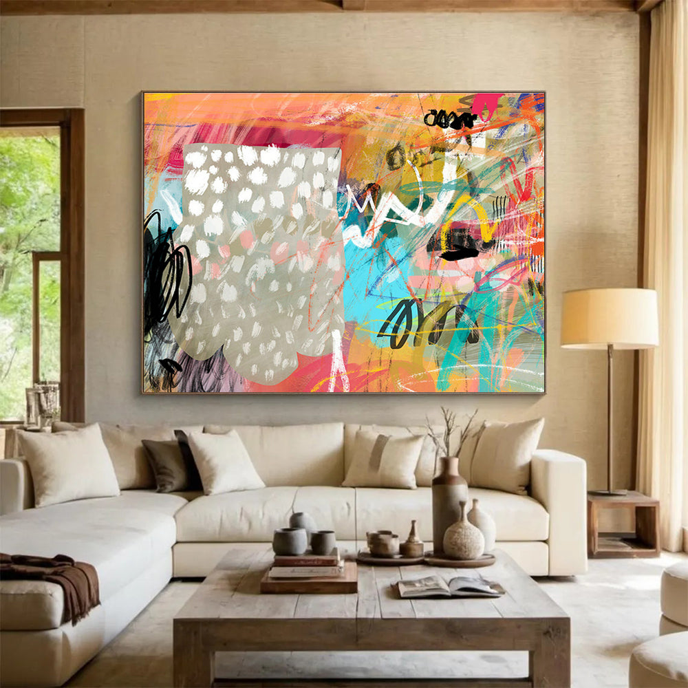 Colorful Graffiti - Style Abstract Art for Trendy Cafés DLZ2462