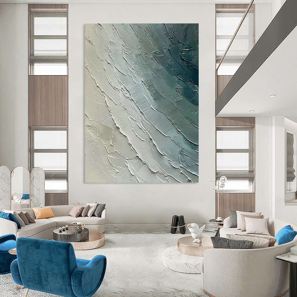 Blue - Gray Textured Art for Modern Office Conference Rooms DLZ0121
