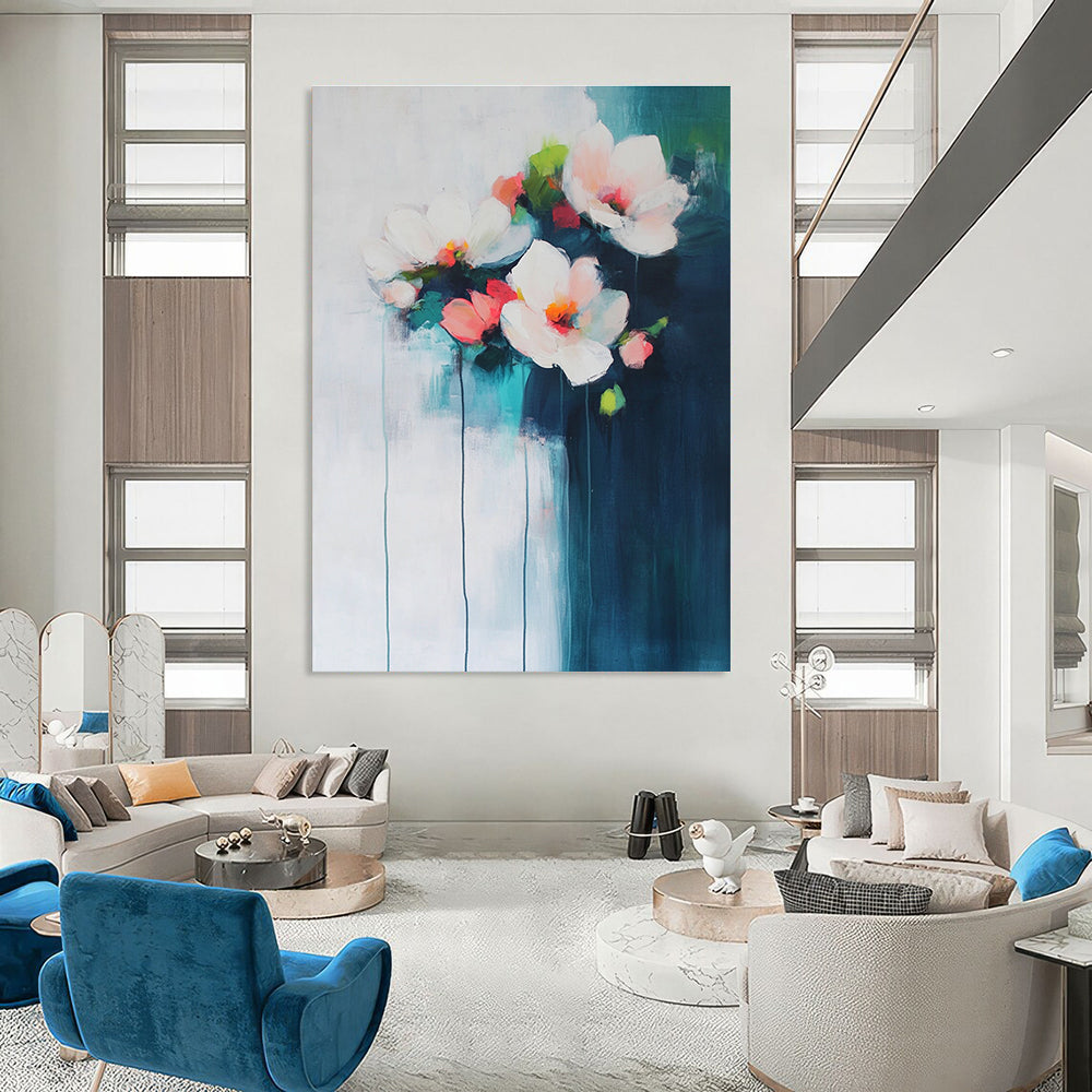 Soft Floral Abstract Art for Bedroom & Breakfast Nook STSC679
