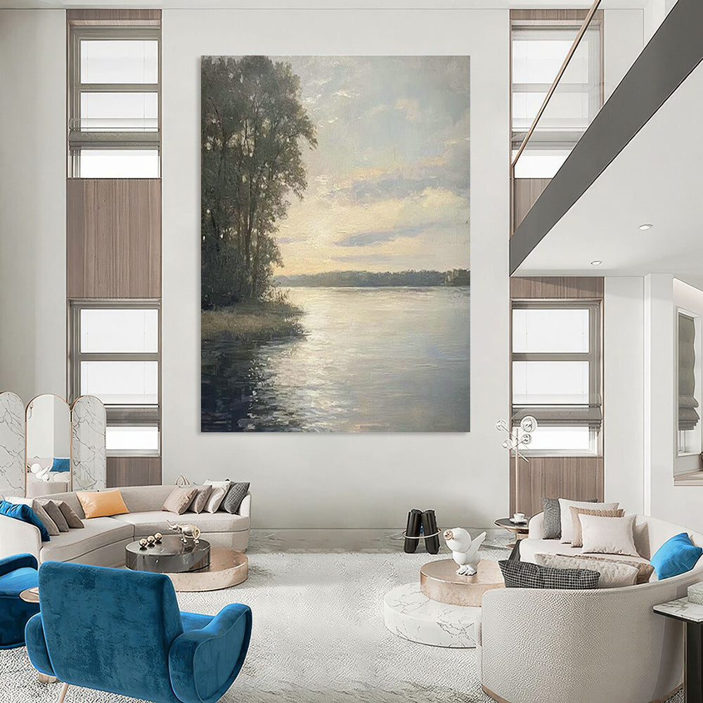 Realistic Landscape Oil Art for Classic Home Dining Room Accents DLZ0237
