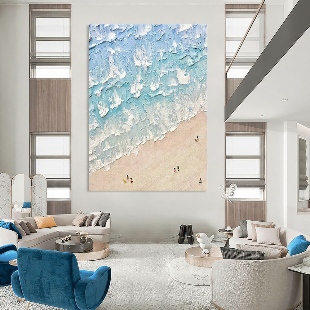 Textured Beach Art for Coastal Café & Beach House Bedroom DLZ2033