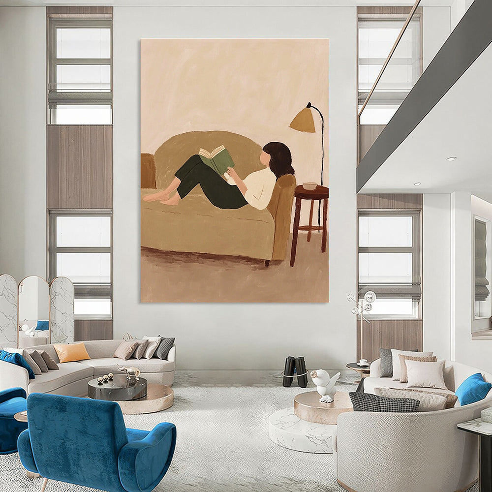 Relaxed Reading Woman for Cozy Home Library & Literary Lounge STSC1262