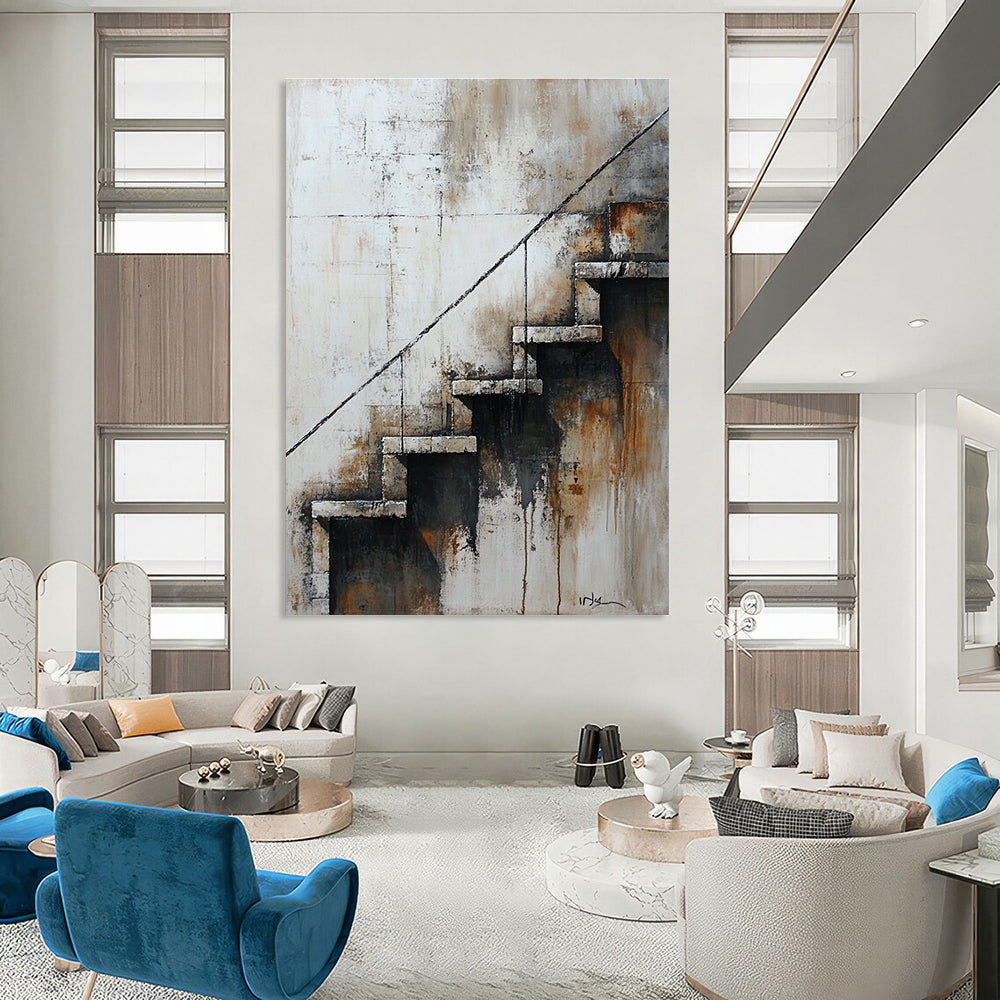 Abstract Staircase for Industrial - Style Home & Art - Inspired Studio STSC194