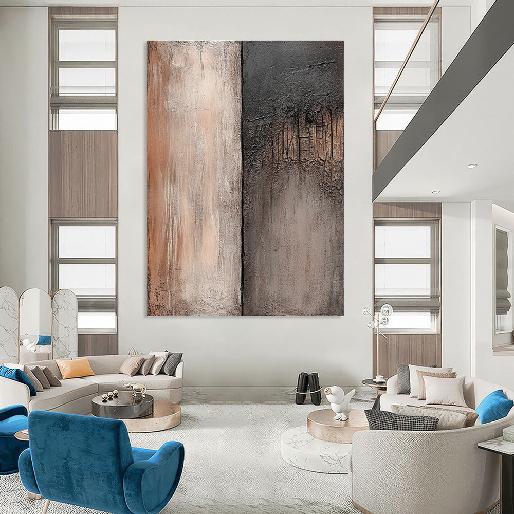 Two - Tone Textured Abstract for Industrial - Style Loft & Modern Art Gallery STSC538