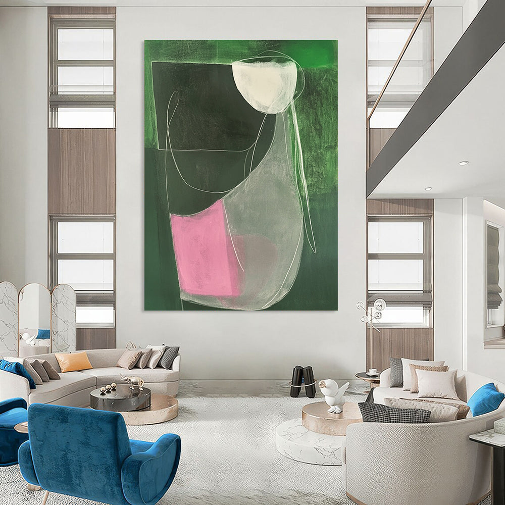Abstract Green and Pink Forms for Modern Art Café & Creative Studio STSC1297