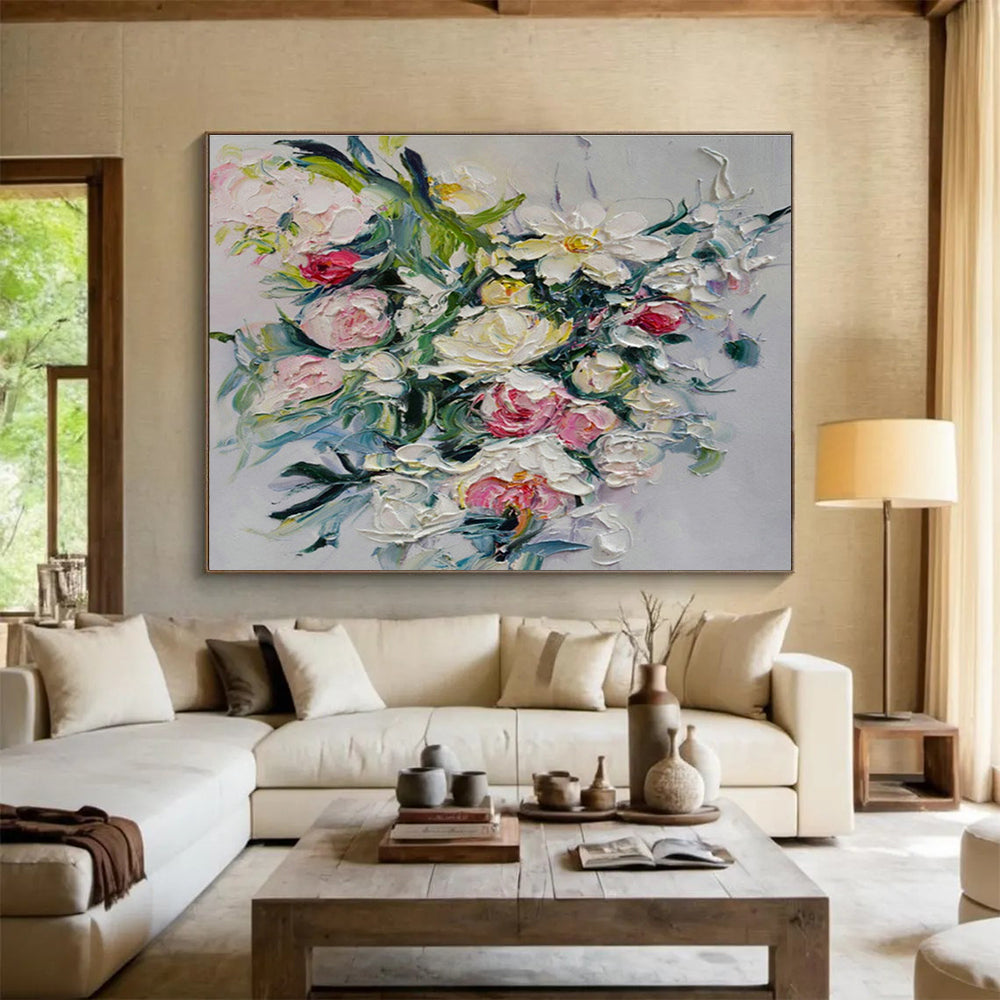 Impasto Flower Bouquet Art for Romantic Wedding Venue DLZ3045