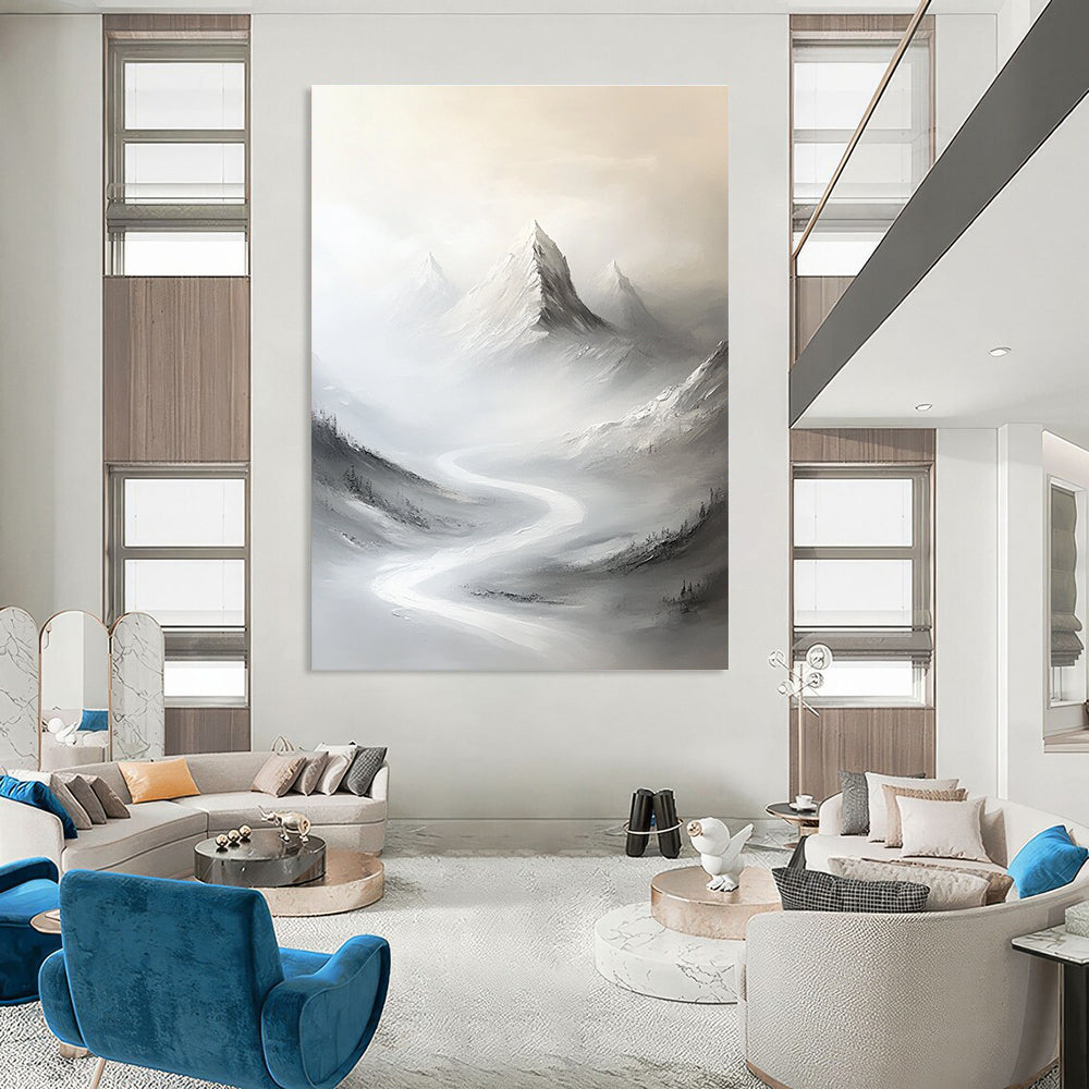 Misty Mountain Landscape Serene Landscape Art for Zen - Inspired Home & Nature - Lover’s Study STSC1492