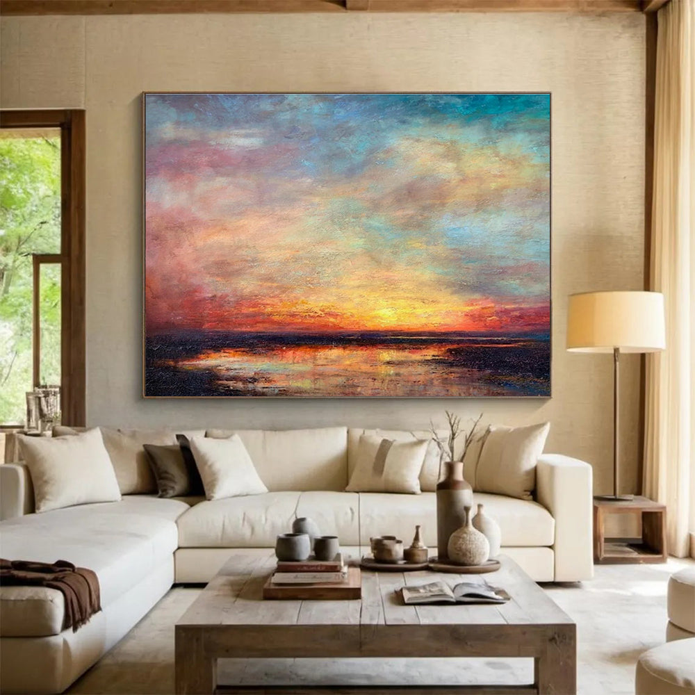 Vivid Sunset Sea View Art for Beachfront Bar Rooftop Decks DLZ3160