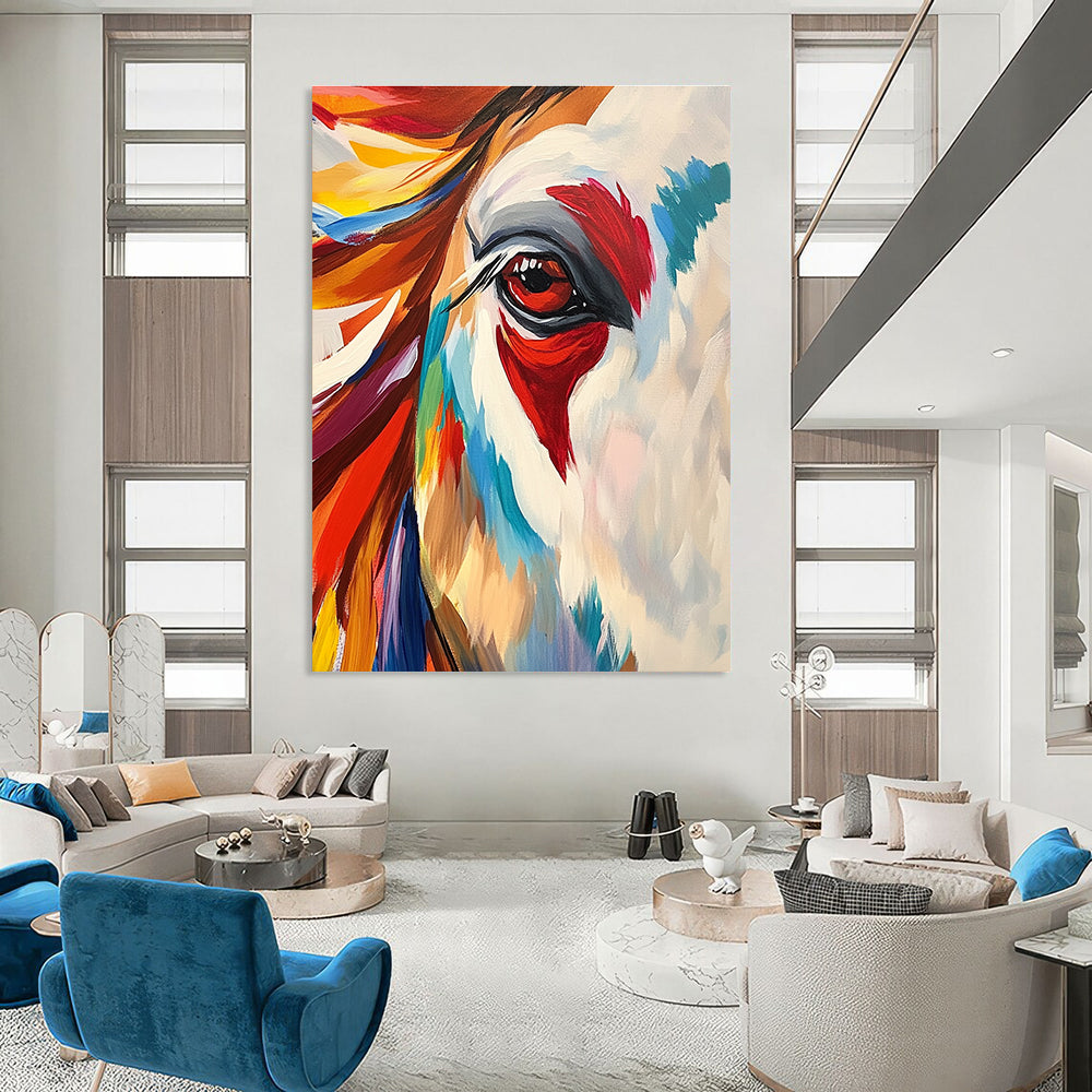 Colorful Horse Eye Portrait for Equestrian - Themed Bar & Art - Centric Home STSC846