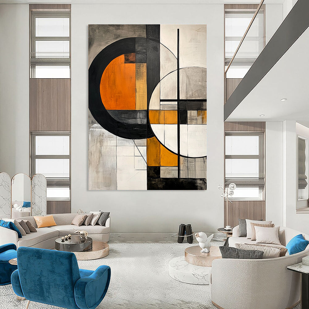 Dual Circles with Orange and Gray for Urban - Style Loft & Art - Centric Café STSC222