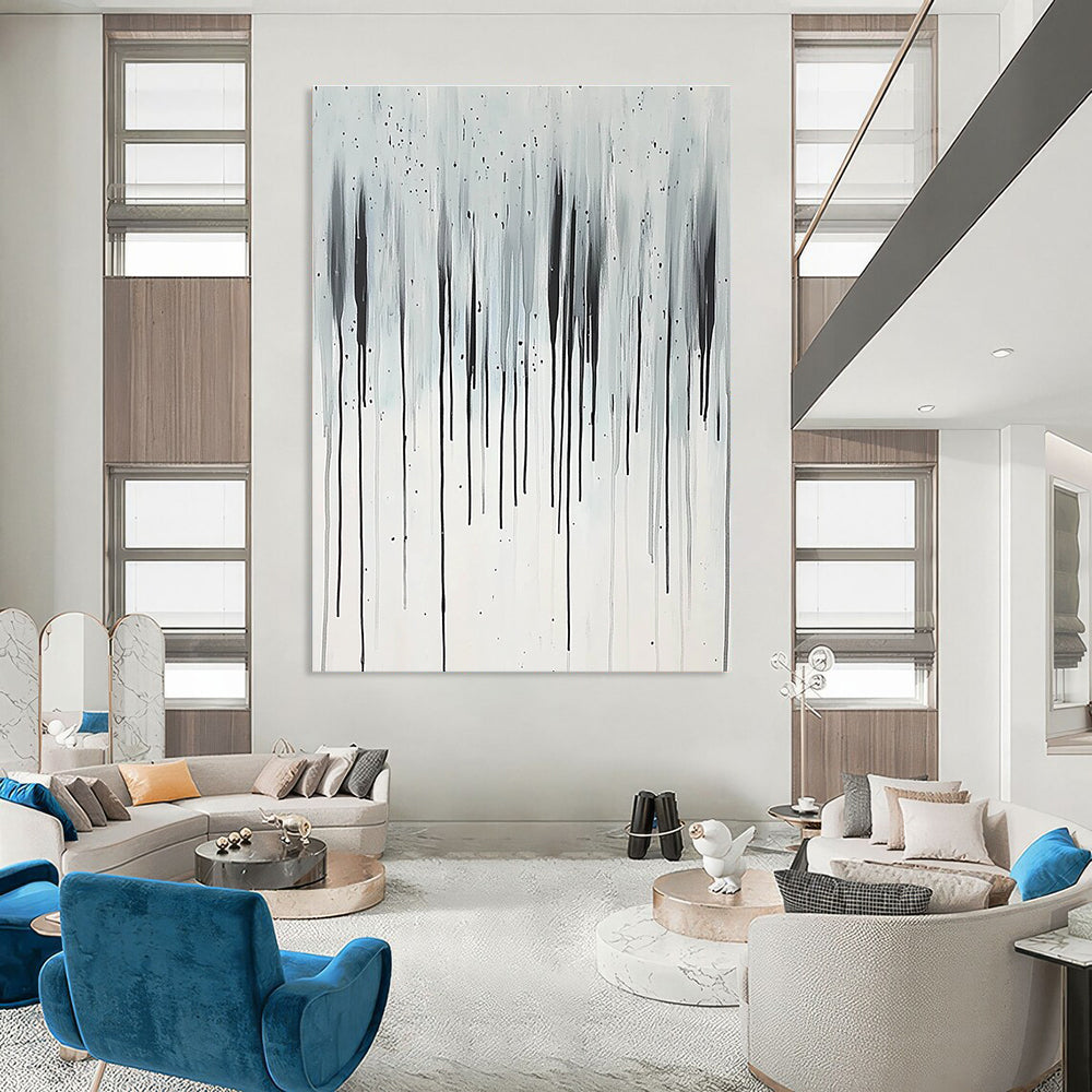 Grey and Black Dripping Abstract for Industrial Loft & Avant - Garde Studio STSC357