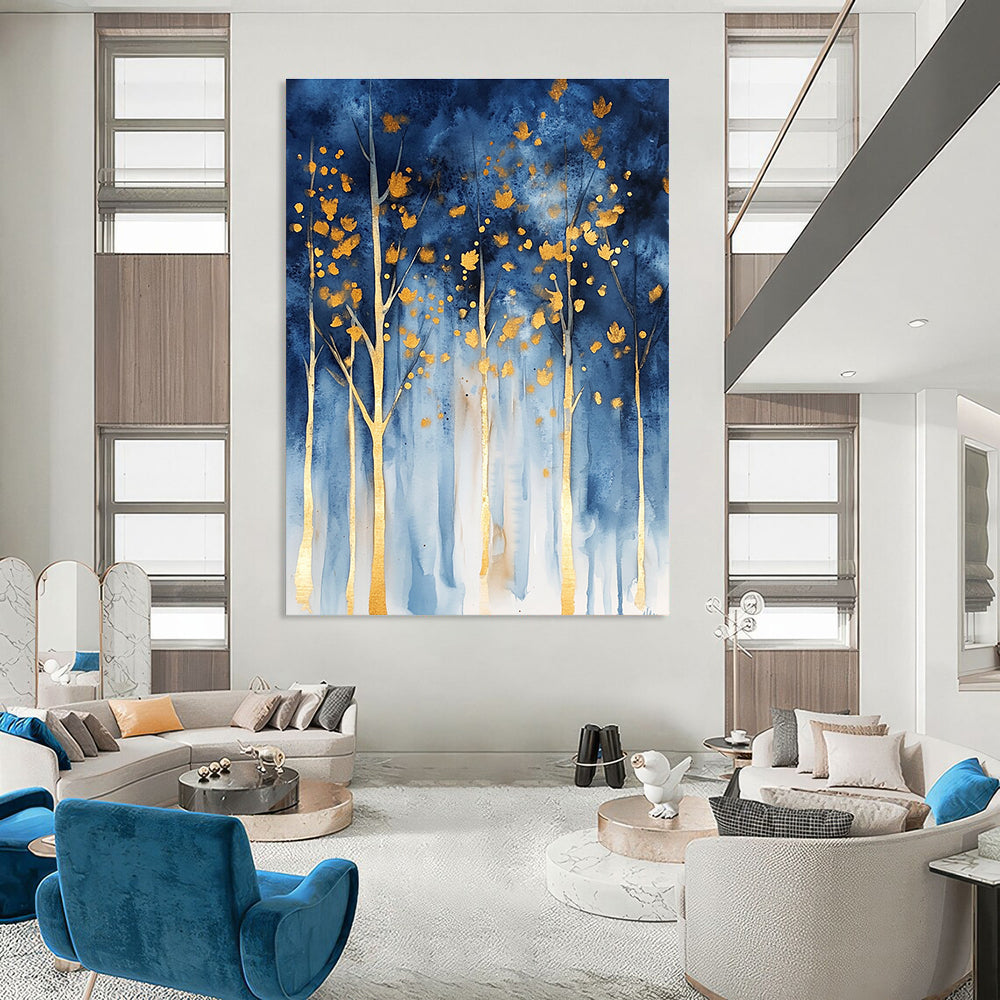 Magical Blue - Gold Forest Art for Rooftop Garden & Luxury Villa STSC059