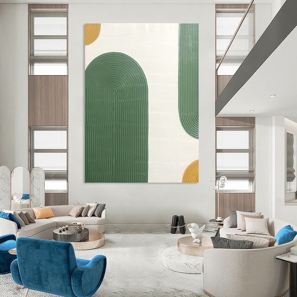 Green - Gold - White Relief Art for Tropical - Themed Home & Eco - Friendly Café DLZ1177