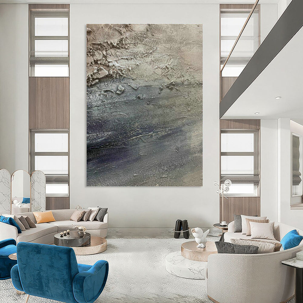 Gray - Blue Texture Art for Nautical - Themed Café Interiors DLZ0197