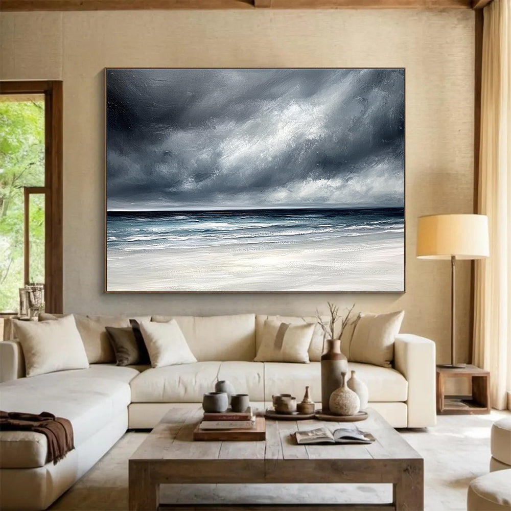 Dramatic Stormy Sea Art for Coastal Cottage & Moody Restaurant SC163