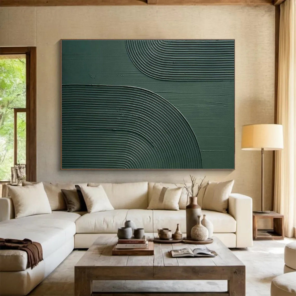 Dark Green Textured Abstract Art for Sophisticated Law Firm Waiting Areas DLZ3136