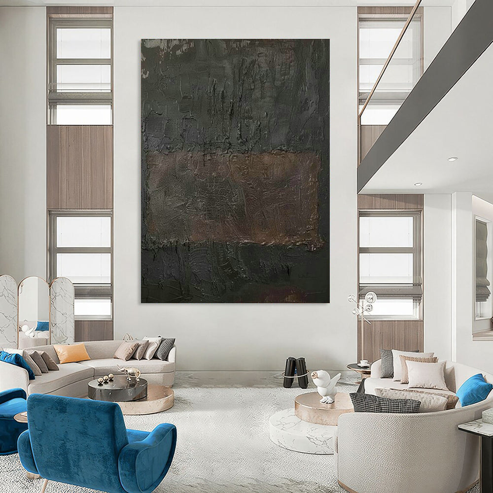 Dark Gray Abstract Art for Sophisticated Home Theater Entrances DLZ0185