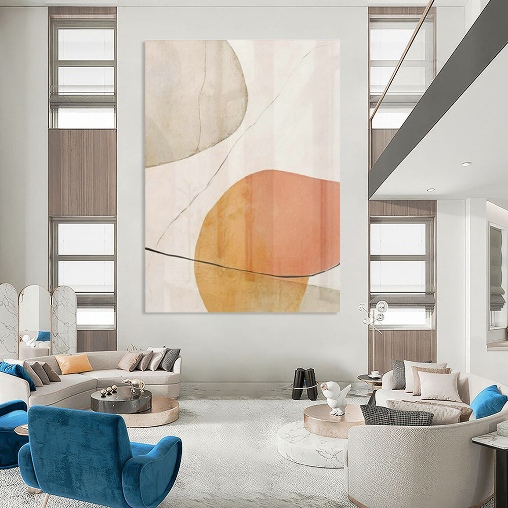 Pink - Orange Geometric Abstract Art for Feminine Boutique & Creative Studio DLZ1958