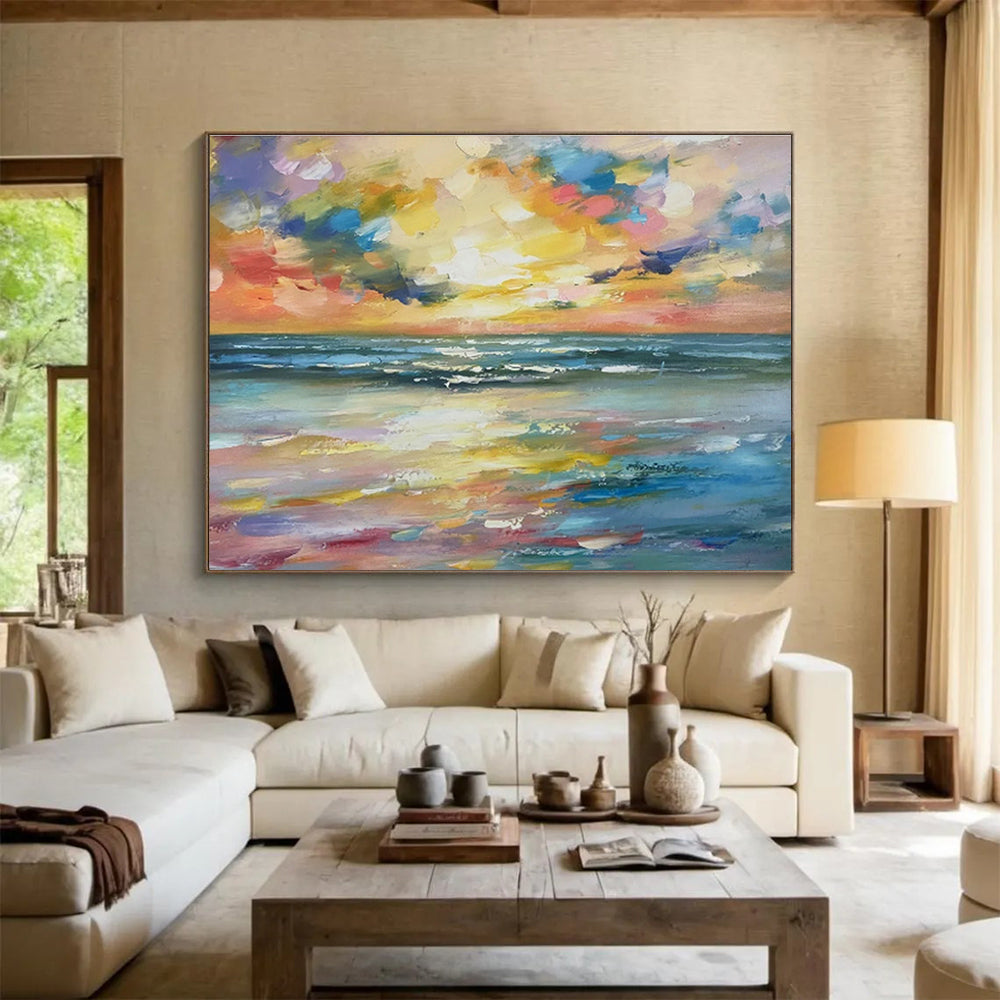 Gorgeous Sea View Oil Painting for Luxury Beach House Living Rooms DLZ2501