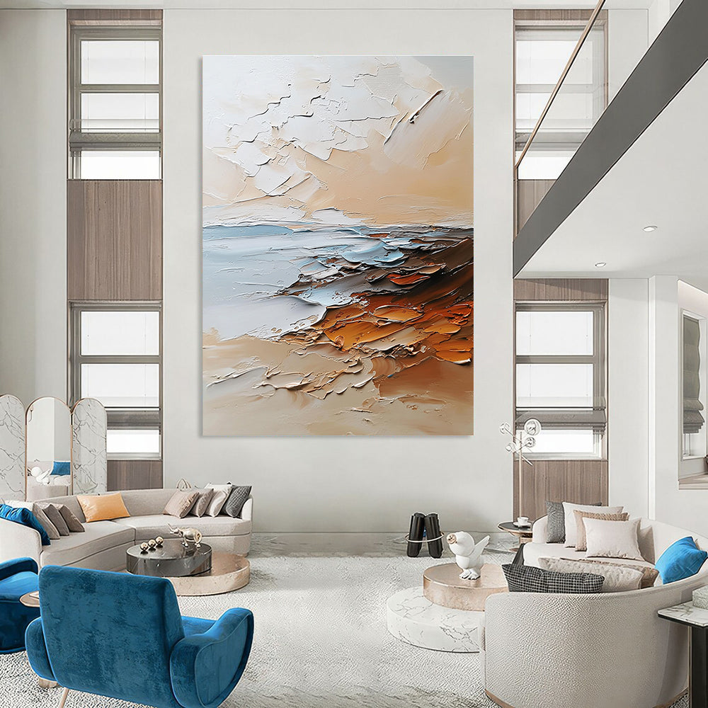 Textured Coastal Palette Art for Rooftop Bar & Creative Studio STSC096