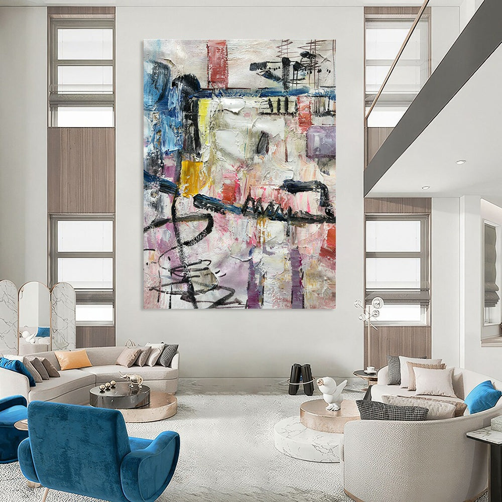 Color - Clash Abstract Art for Artist Studio & Trendy Bar Lounge DLZ1275