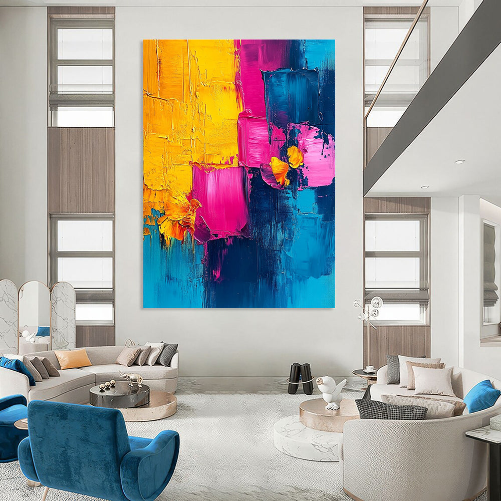 Bright Color Block and Flower Abstract for Cheerful Kitchen & Art Gallery Pop - Up STSC495