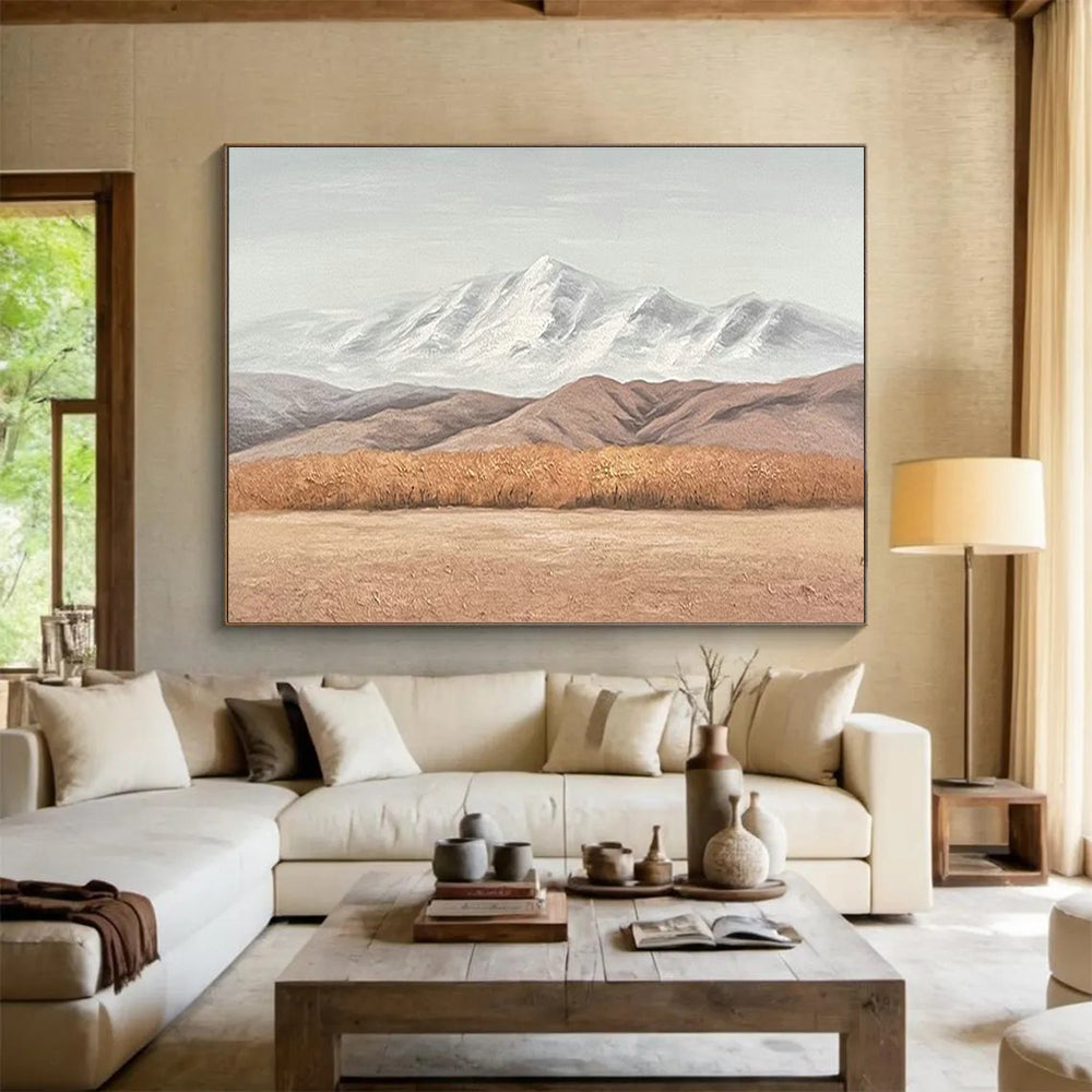 Snow Mountain Landscape Art for Adventure Lodge Common Area Walls DLZ3274