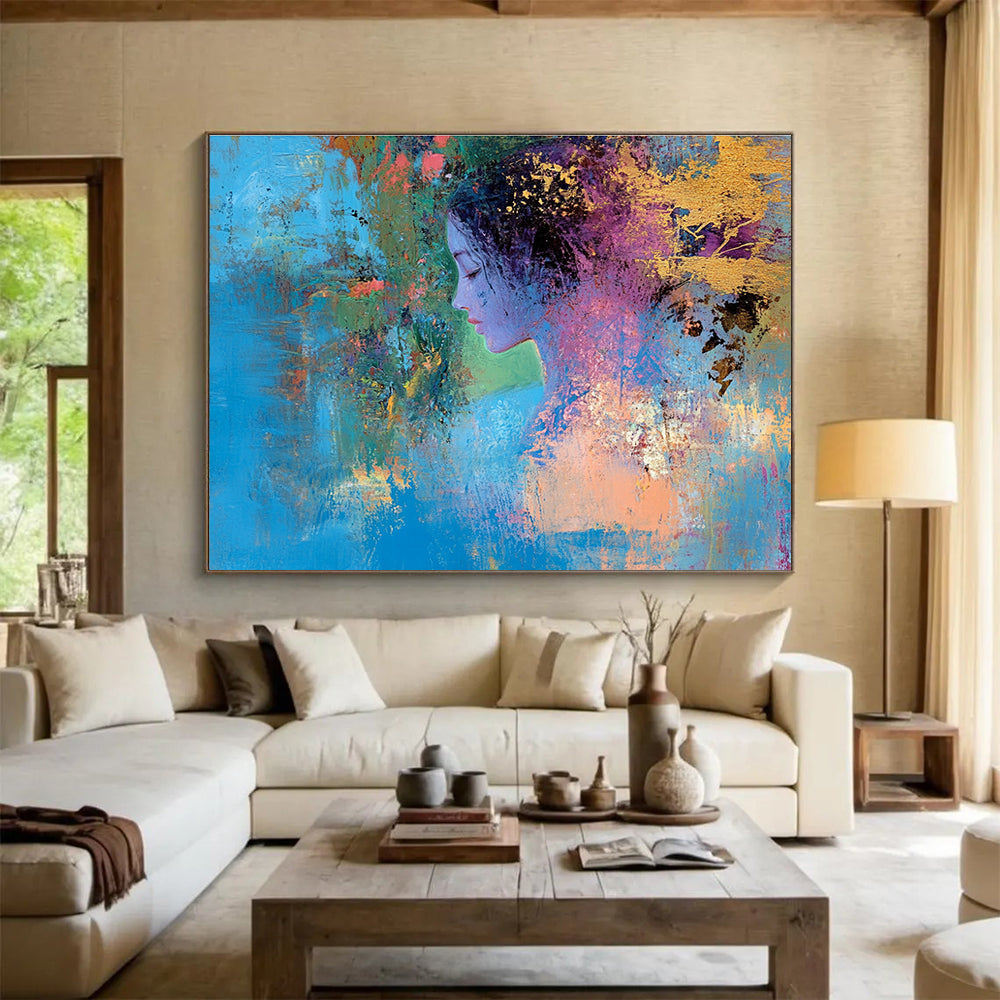 Colorful Portrait Abstract Art for Bohemian - Style Home & Art Gallery Exhibition SC429