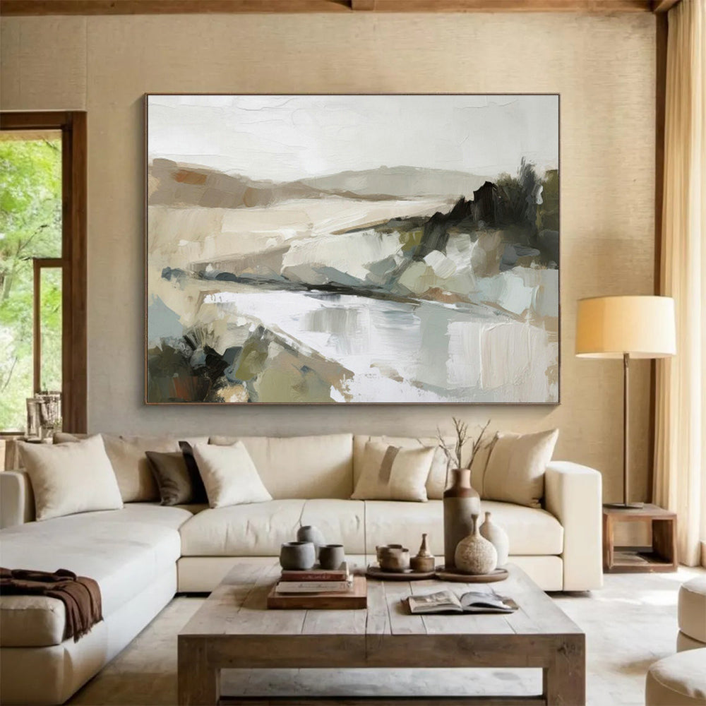 Minimalist Landscape Abstract Art for Scandinavian - Style Home Offices DLZ2622