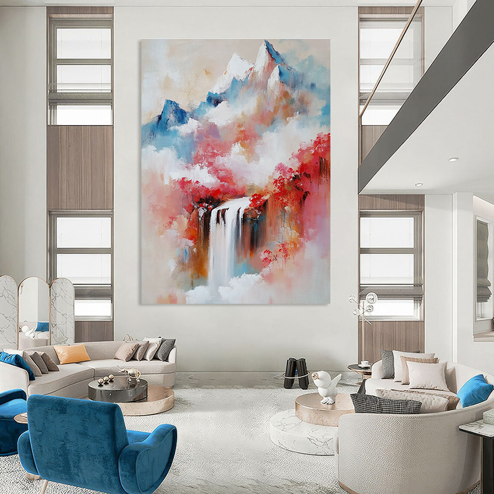 Colorful Mountain and Waterfall for Spa Retreat Lounge & Nature - Lover’s Bedroom STSC171