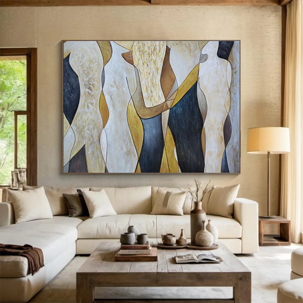 Geometric Figure Abstract Art for Contemporary Office Reception Areas DLZ3115