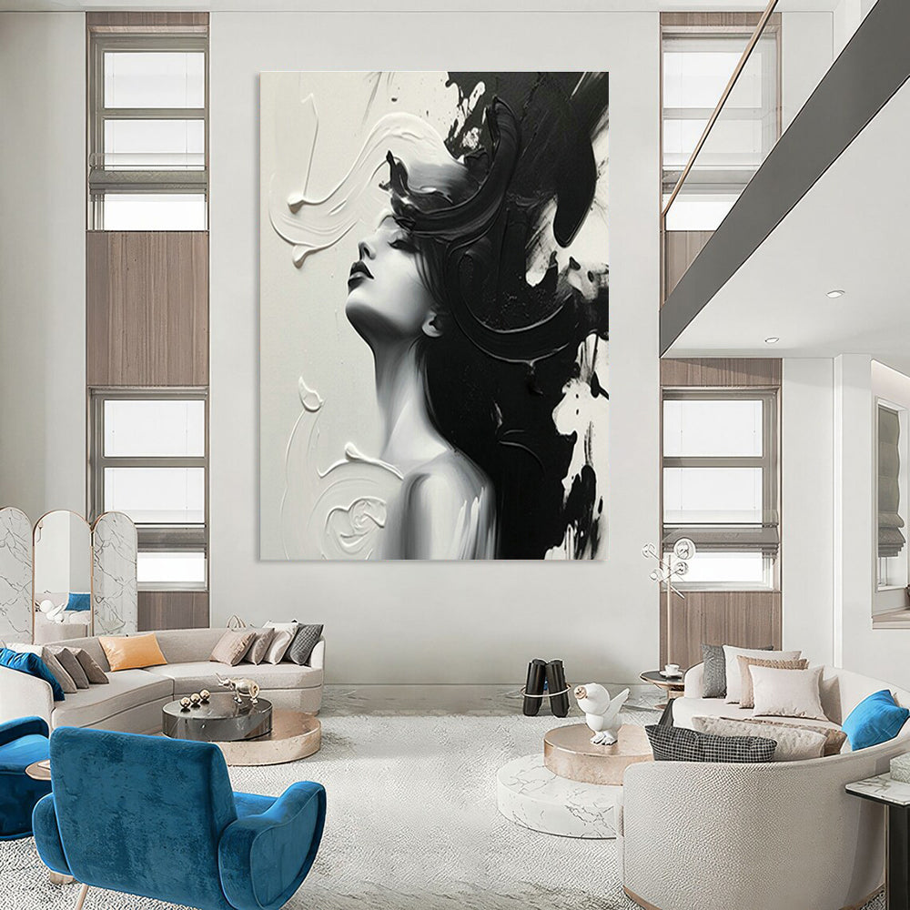 Black - and - White Artistic Portrait for Contemporary Art Gallery & Edgy Home Office DLZ1562