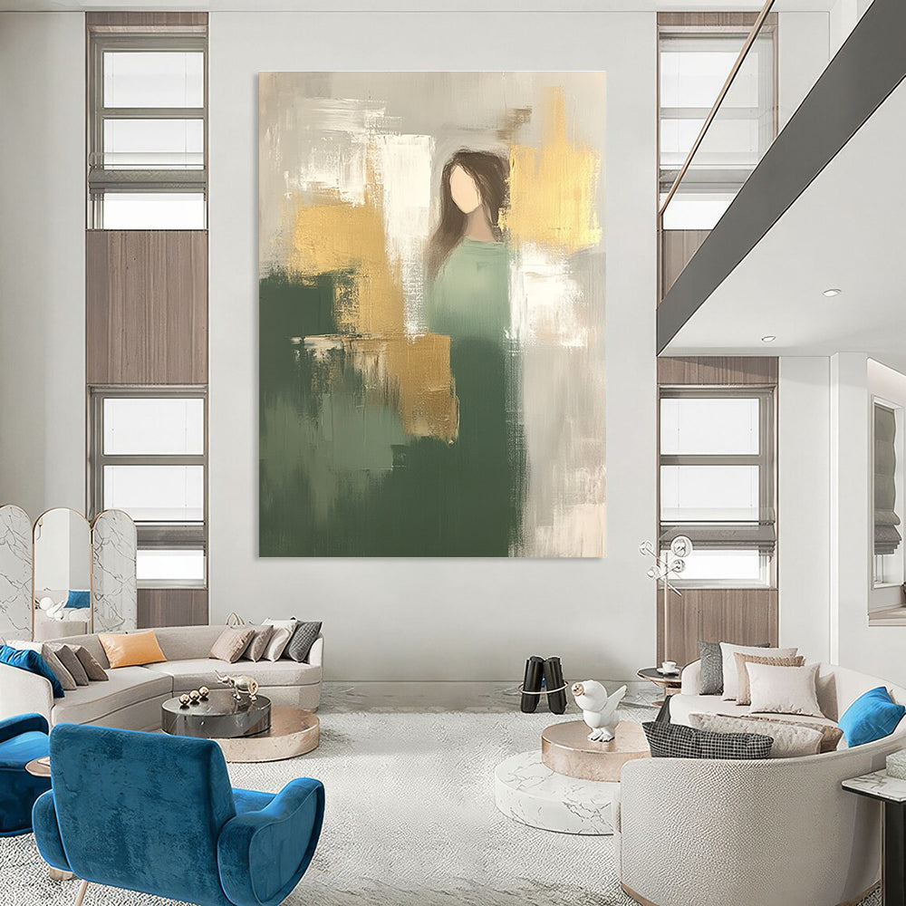 Figure with Gold and Green for Sophisticated Living Room & Inspirational Office STSC242