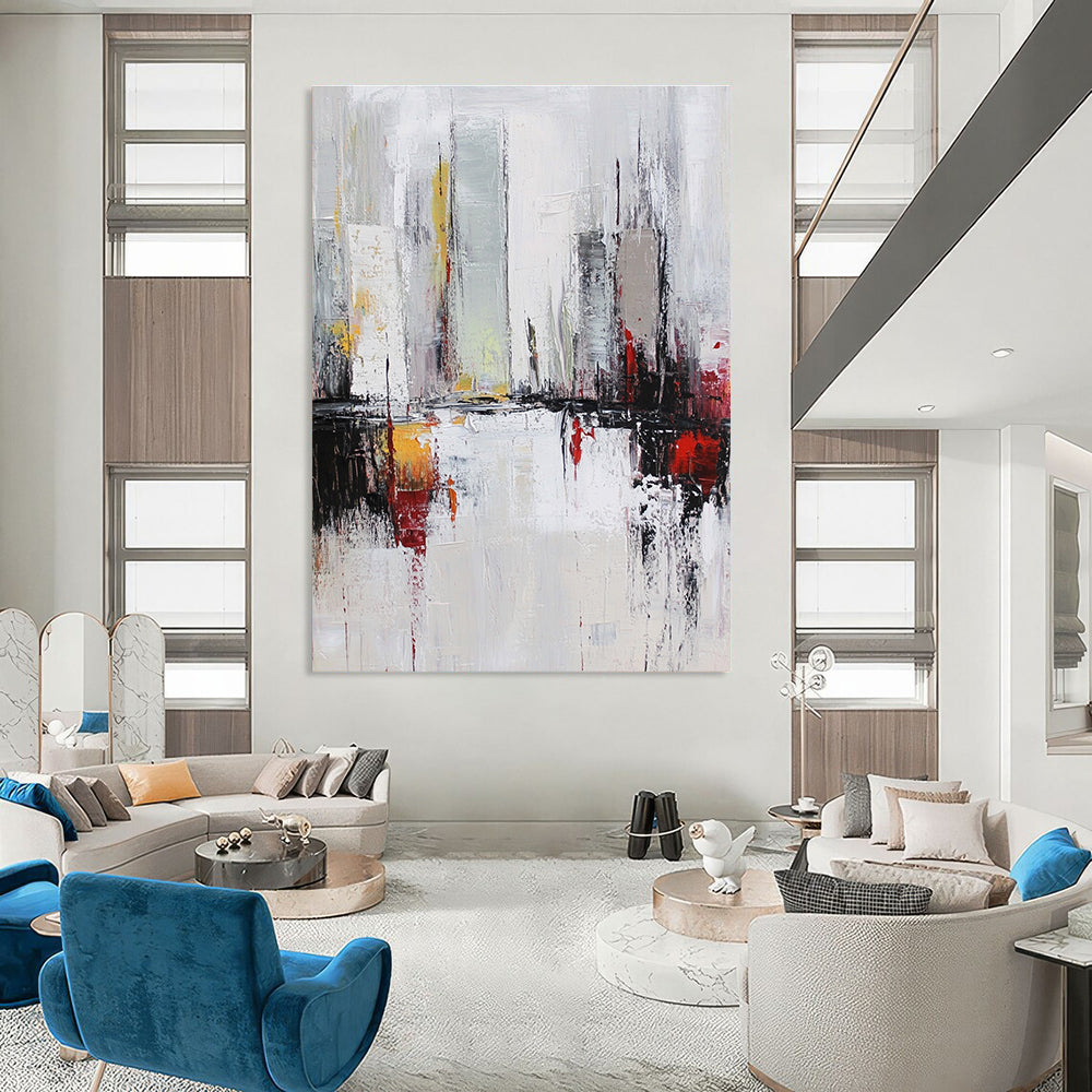 Monochrome Abstract Urban Scene for Industrial - Style Café & Minimalist Home Study STSC162