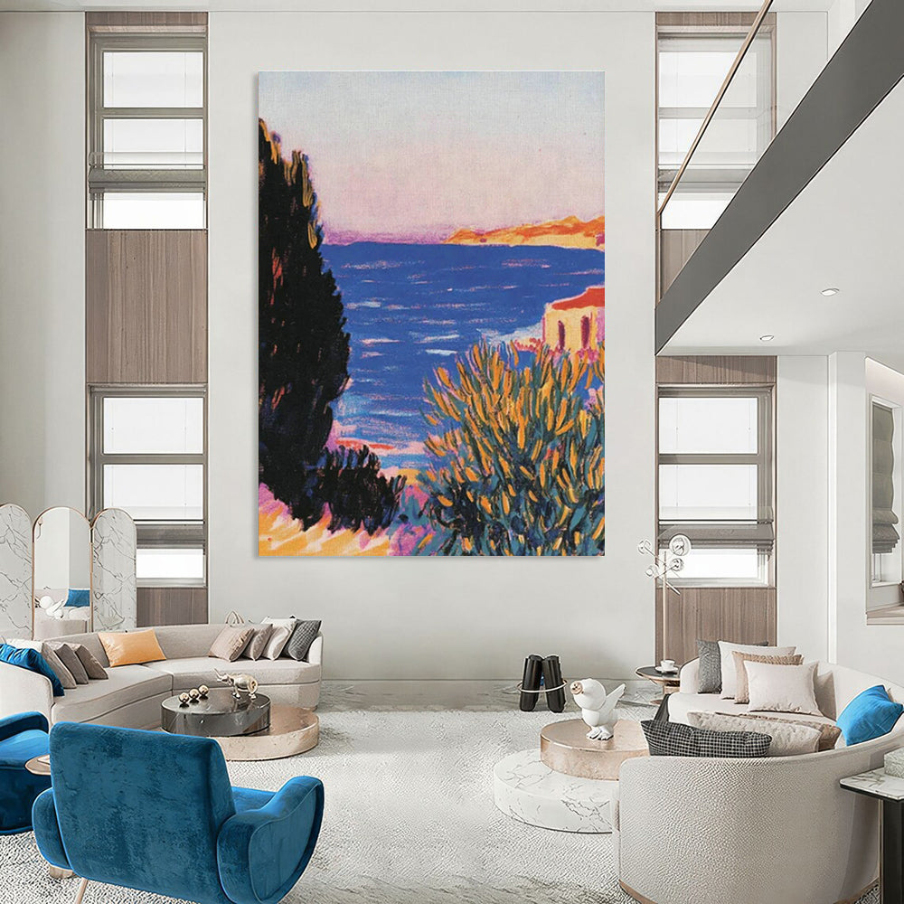 Coastal Landscape Oil Painting for Beachfront Resort & Seaside Art Gallery DLZ1765