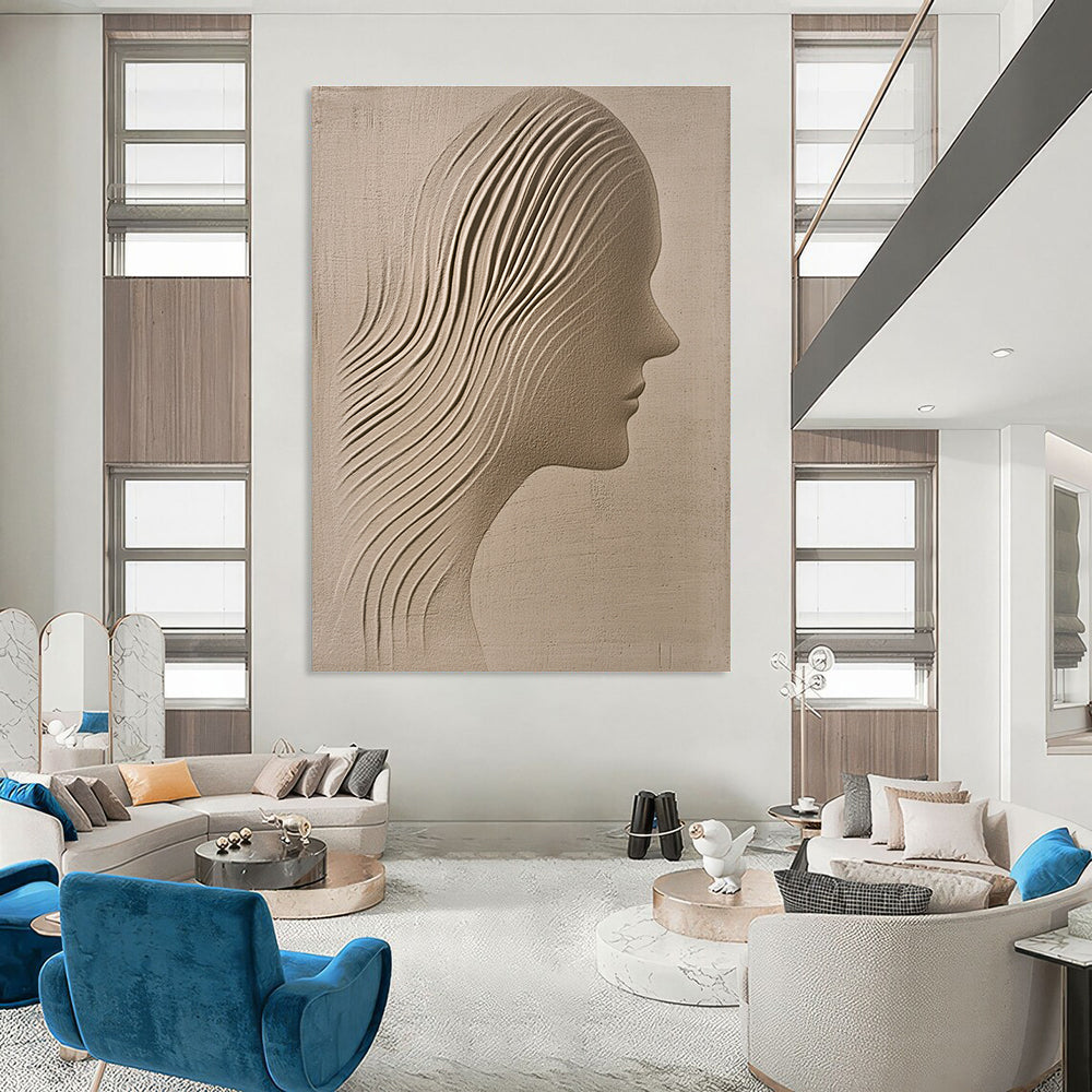 Sculpted Female Profile for Elegant Bedroom & Art Studio Display STSC1213