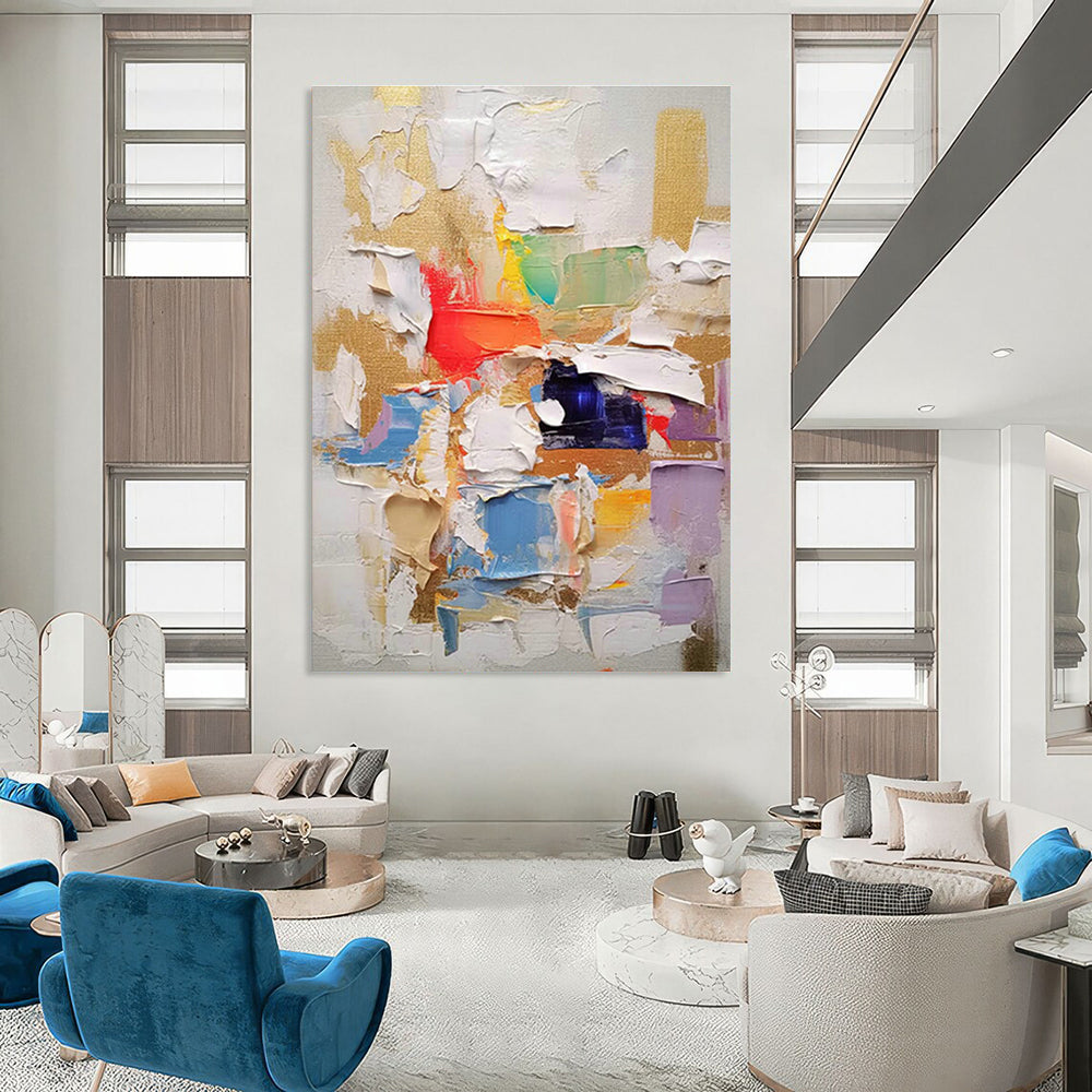 Colorful Collage - like Abstract Art for Art School Gallery & Trendy Bar DLZ1064