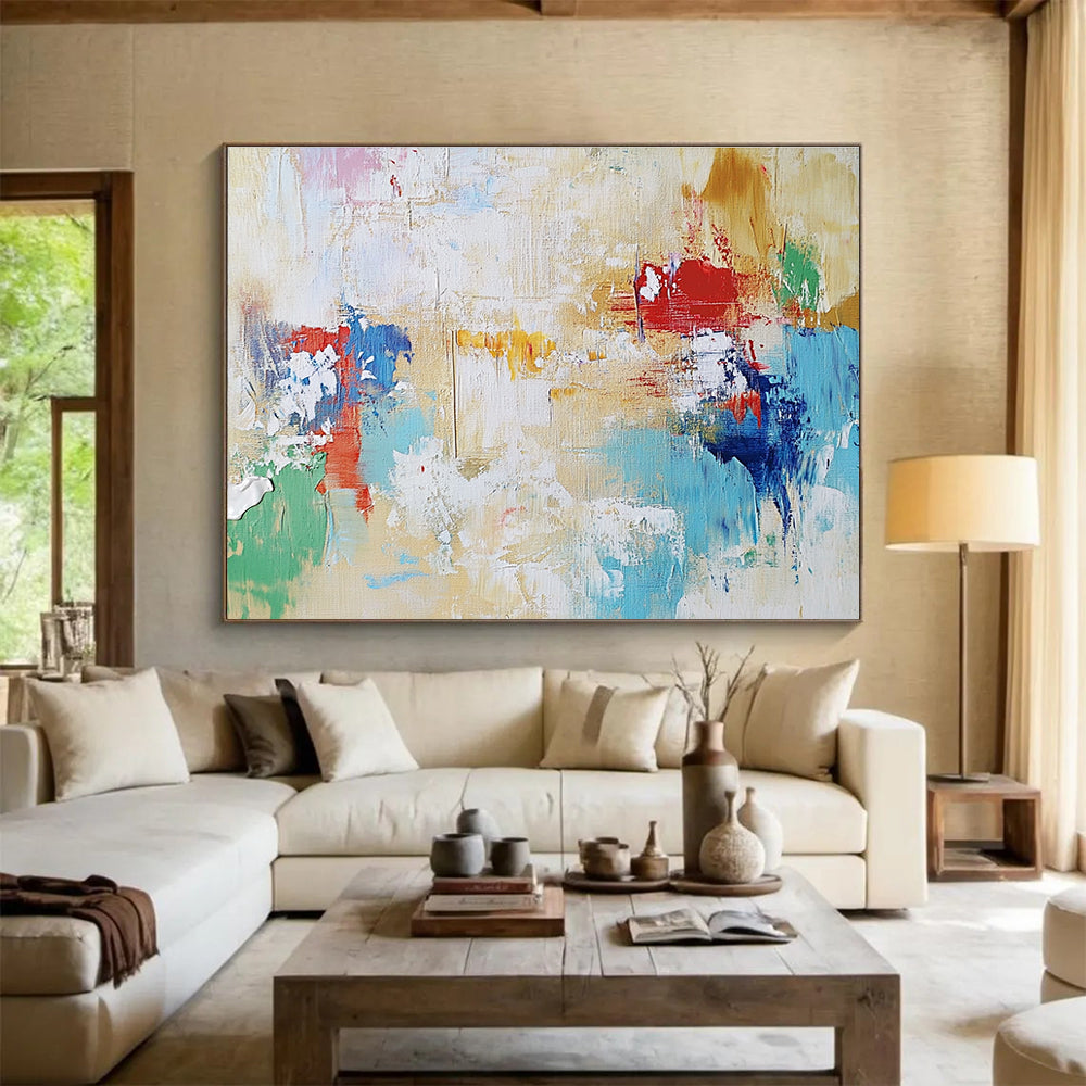 Neutral Color Abstract Art for Minimalist Living Room & Modern Office Lounge SC217