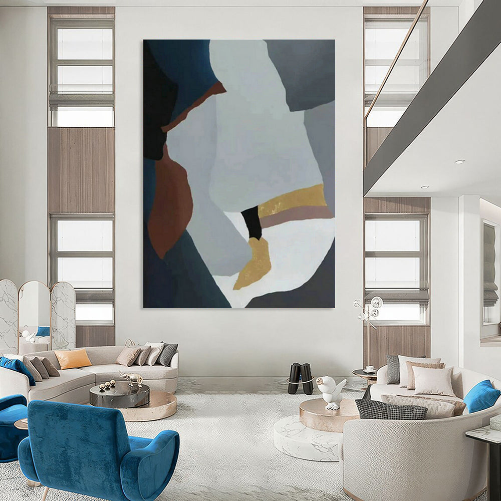 Geometric Color - Block Abstract Art for Living Room & Office DLZ0530