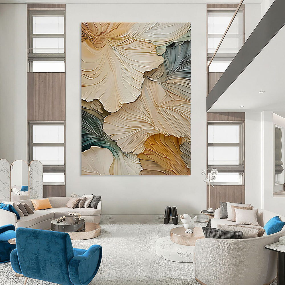 Multicolor Ginkgo Leaf Art for Contemporary Office Breakroom & Botanical Art Gallery DLZ1392