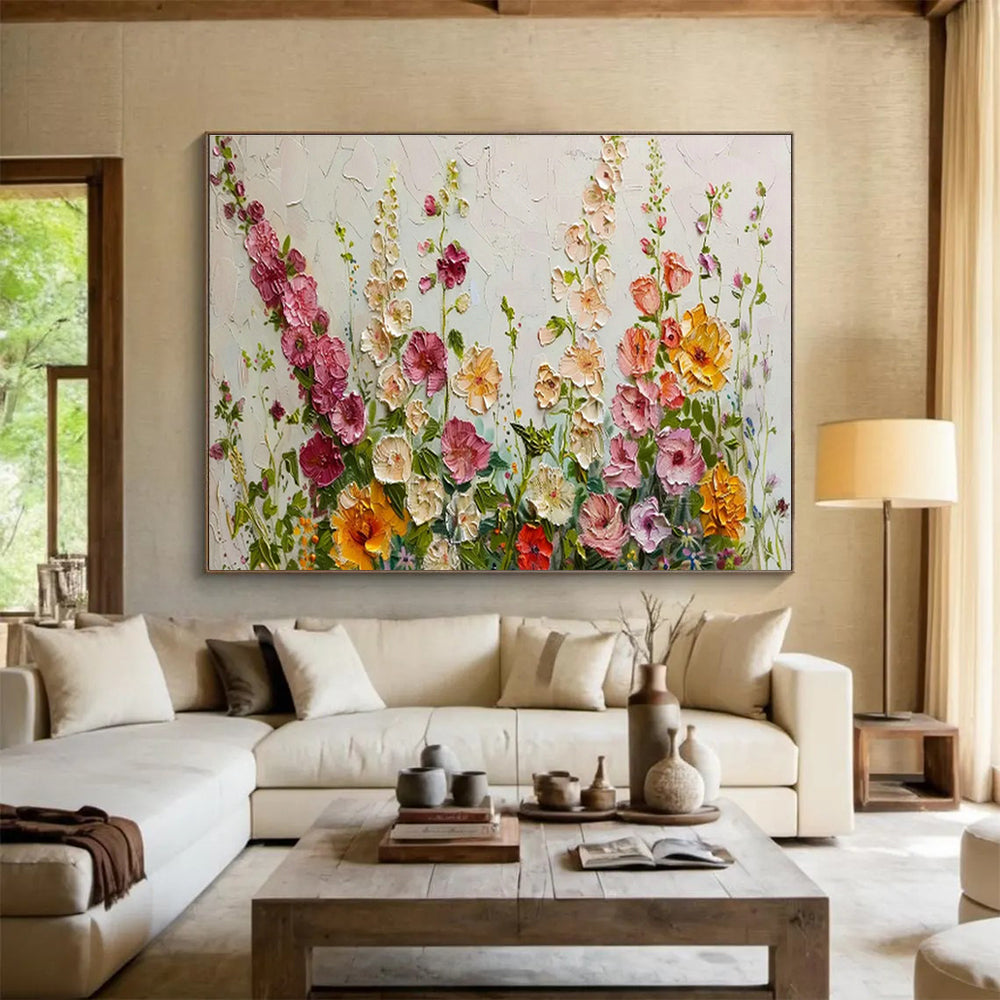 Textured Wildflower Art for Charming Cottage Kitchen DLZ3067